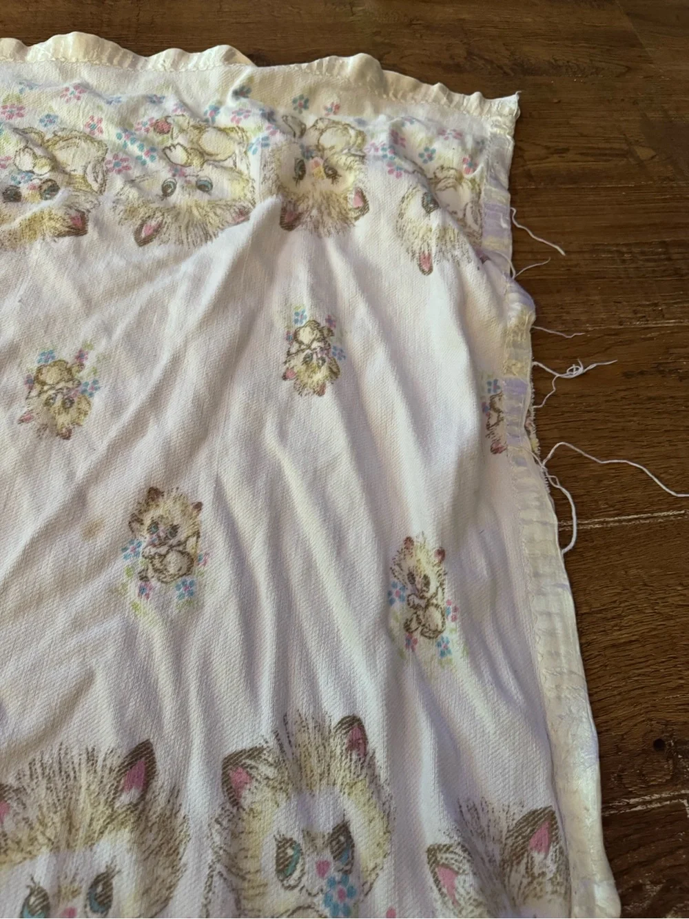Vintage 1960-1970 kitty baby blanket